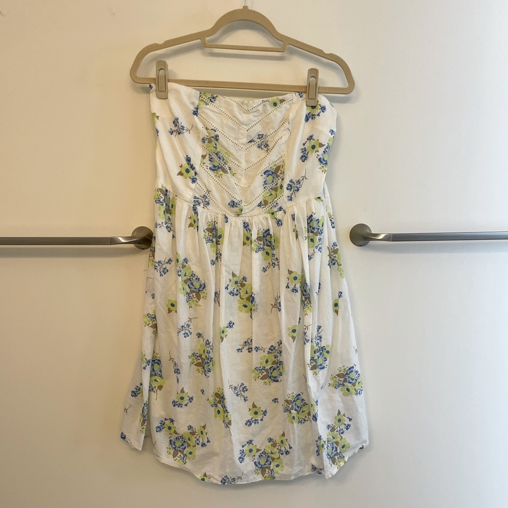 Strapless floral dress